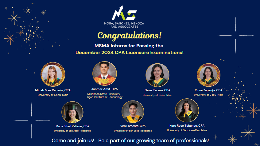 Hats Off! MSMA Interns Conquer December 2024 CPA Exam!
